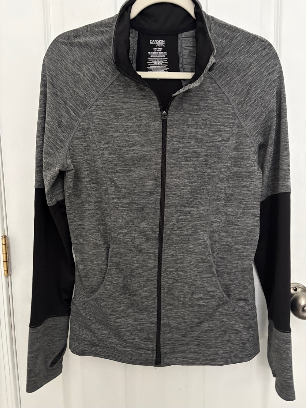 Danskin Women's Grey and Black Full-Zip Active Jacket#0323